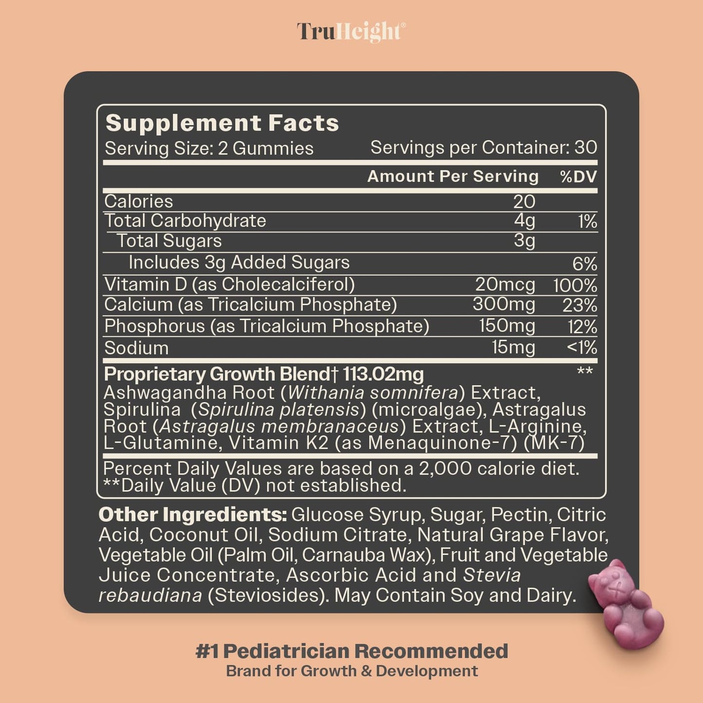 TruHeight Growth Capsules - Tall Nutrition for Natural Growth Supplement for Kids & Teens